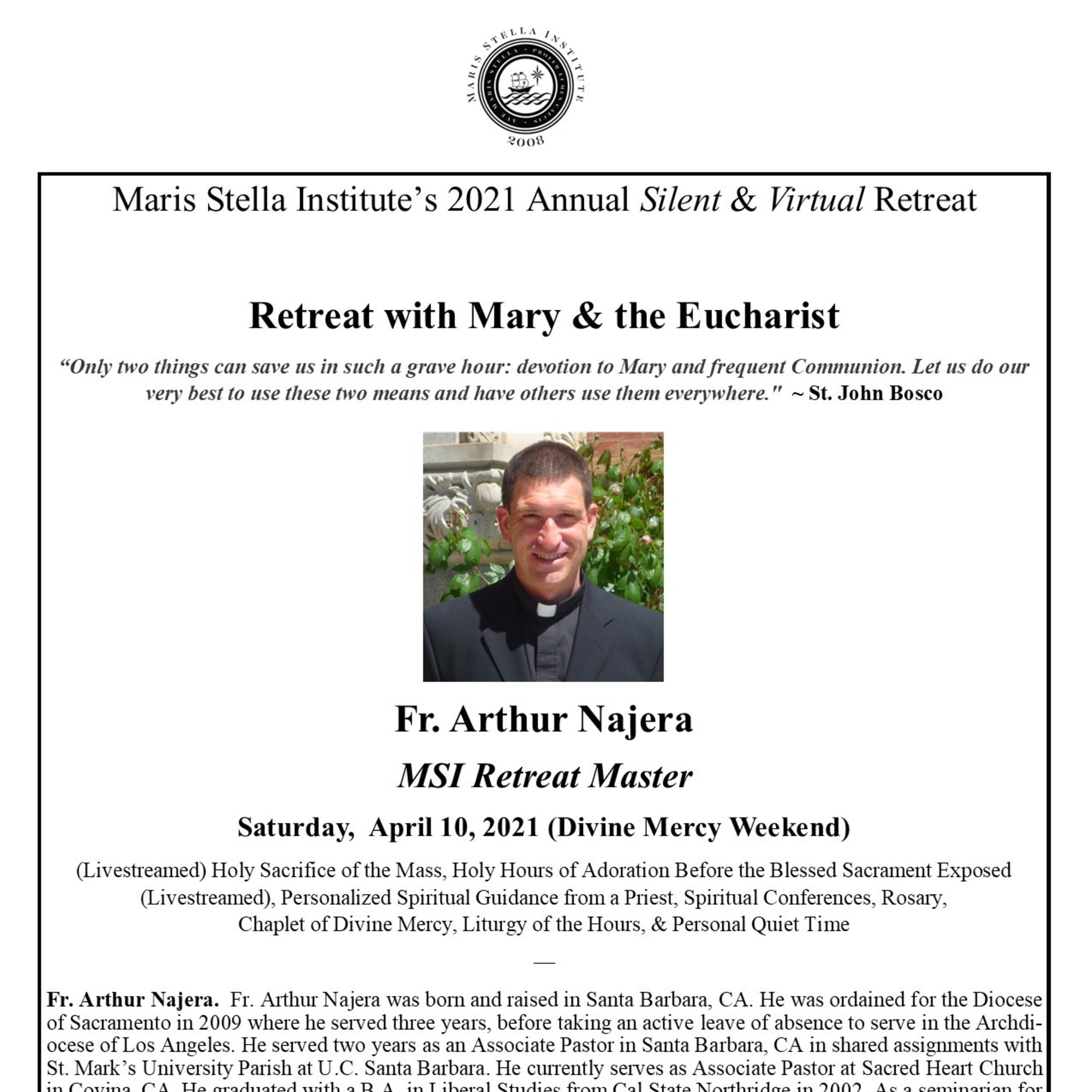 Retreat with Mary & the Eucharist