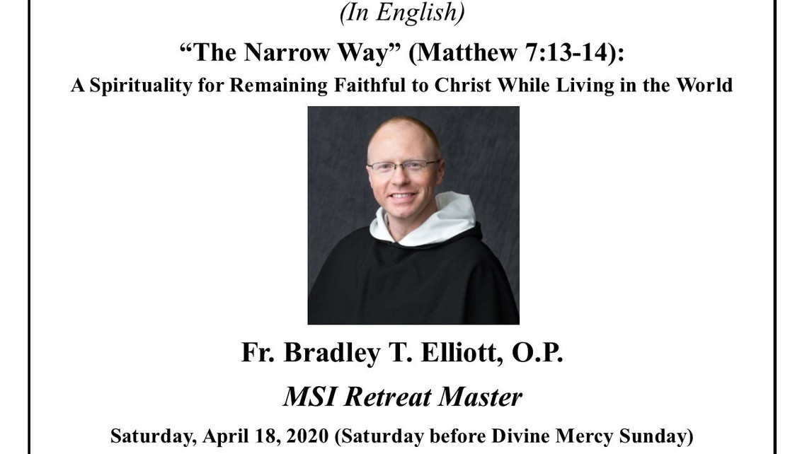 Maris Stella Institute's 7th Annual Silent Retreat (In English) Msi English Retreat 2020 Flyer